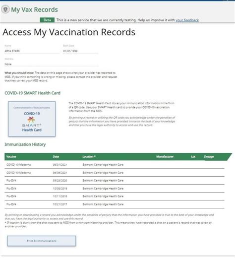 smart health cards massachusetts|How to Access your Vaccination Records Using My Vax Records.